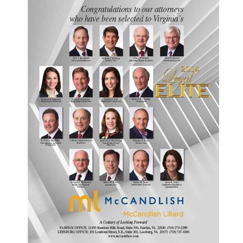 16 MCCANDLISH & LILLARD LAWYERS NAMED TO VIRGINIA BUSINESS’ “LEGAL ELITE”